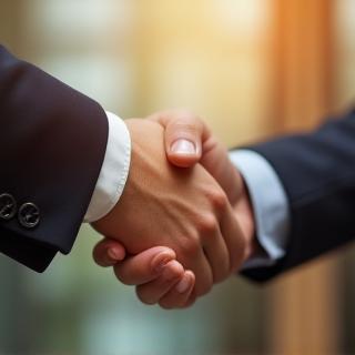 Poignée de main entre collaborateurs